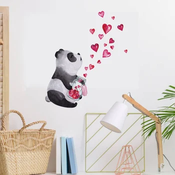 Mielas Panda Animacinių filmų Sienų Lipdukai, lipnios Nuimamas PVC, Vaikų Kambarys Kambarį 