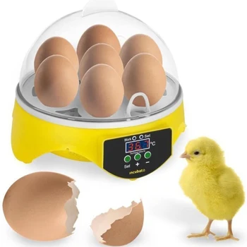 Mini 7 Kiaušinių Inkubatorius Paukščių Inkubatorių Brooder Skaitmeninis Temperatūros Ūkio Perykla Kiaušinių Inkubatorius Vištienos Antis, Paukštis, Karvelis Hatcher