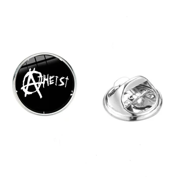 Minimalizmas Ateizmo Judėjimo Emblemos Steampunk Ateistas Atom Simbolis Materializmas Lydinio Užsegimas, Segtukai, Sagės, Mokslo Mylėtojas