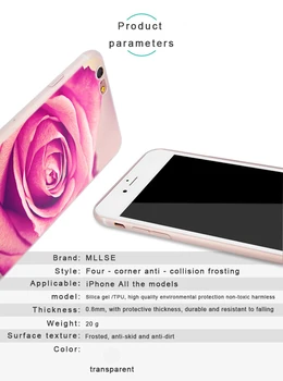 Minkštos TPU case For iPhone 12 Mini Pro 11 XS Max XR X 8 7 6 Plius 5S SE S Padengti Valentino dieną, rožės, gėlės 2020 m.