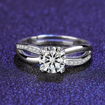 Moissanite sužadėtuvių žiedas prabangūs papuošalai, deimantų žiedai moterims vestuvių 925 sterlingas sidabro žiedas vestuvių dovanos moterims