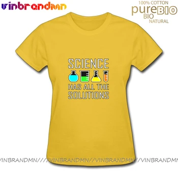 Mokslas turi visus Sprendimus, T-Marškinėliai Moterims Vasaros trumpomis Rankovėmis T Shirts Mokslo Magistro Marškinėliai moterims Nerd Stiliaus Tee Viršūnės