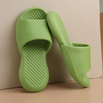 Moteriškos šlepetės vonios vasaros patalpų vonia išjungti buitinių pora EVA green mados Minkštas Vienintelis skaidres šlepetės vyrams, dydis 45