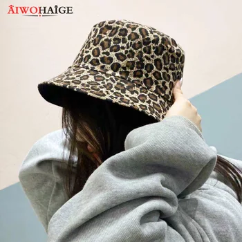 Moterų kibiro kepurę Leopard 