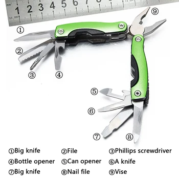 Multi-tool peiliukas Lankstymo Replės Keychain Tiekėjas Atsuktuvas Veržliarakčio Rankiniai Įrankiai, Daugiafunkcinis 5 in 1/ 7 1/ 9 1
