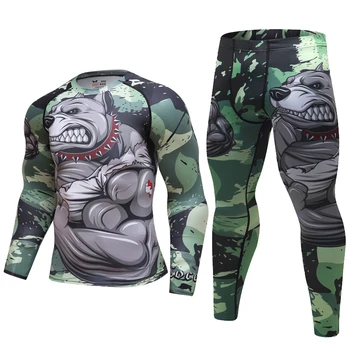 Nauja Suspaudimo Rashguard Marškiniai trumpomis Rankovėmis 3D Spausdinimo BJJ Jiu Jitsu marškinėliai vyriški MMA Sveikatingumo Kultūrizmo Crossfit Viršūnės