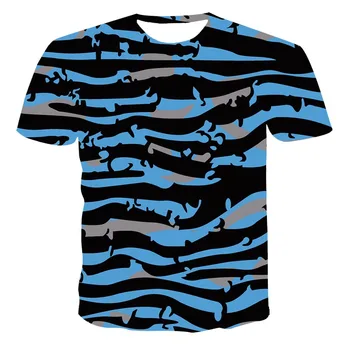 Naujas 2021 3D Spausdinimo Mados marškinėliai apvalia Iškirpte, Sporto Vyrų trumpomis Rankovėmis Kamufliažas Atsitiktinis Viršūnes Fitneso vyriški T-shirt Vasaros