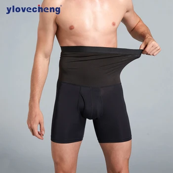Nauji vyriški suprakaitavęs aukšto juosmens boksininkas diržo riebalų deginimas suprakaitavęs boksininkas kelnes svorio pratimai pilvo-stora juosmens-susieta vyrų'sunderwear