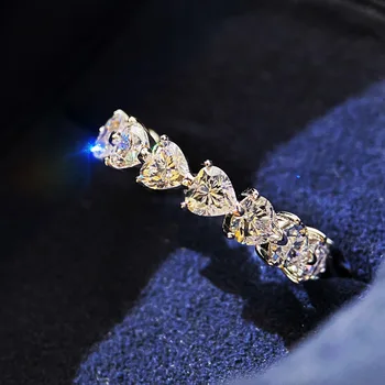 Nemokamas Pristatymas Sidabras 925 žiedas širdies žiedas, Žiedas Crystal Ponios Papuošalai Mergina dovana moters priedai