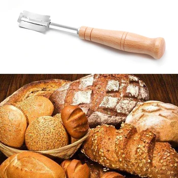 Nerūdijančio Plieno Duonos Pjaustyklės, Kepimo Įrankiai Pyragai Medinė rankena duona remontas peilis Su 5vnt Pakeitimo Ašmenys Kepimo
