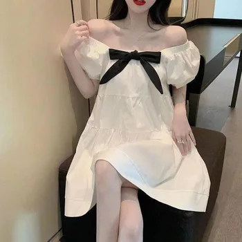 NONSAR 2021 Japonijos Minkštas Mergina Suknelė Vasarai Nauja Tendencija Kolegija Stiliaus Ilgai Skyriuje Amžiaus-Sumažinti Saldus Sluoksniuotos Rankovėmis Suknelė