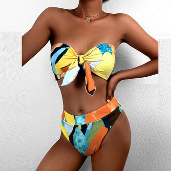 Panele Seksuali Nėrinių-Up Stebėjimo Maudymosi Kostiumėlį Bikini Vasarą Moterys Elegantiškas Paplūdimio Nutraukė Bikini Maudymosi Kostiumą Mados Atsitiktinis Spausdinti Bikini