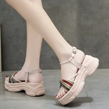 Pasakų stiliaus sandalai moteriška vasaros naują atsitiktinis platforma platformos batai padidinti moterų batų mados ins banga 