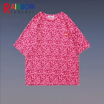 Rainbowtouches Vasaros marškinėliai Leopard Pilna Spausdinimo Trumpas Rankovės Street Wear Porų, T-Marškinėliai, Unisex
