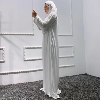 Ramdan Eid 2021 Moterų, Musulmonų Maldos Gobtuvu Abaja One Piece Suknelė su Pridedama Hijab Headcover Šalikas Dubai Saudo arabijos Islamo Maldos