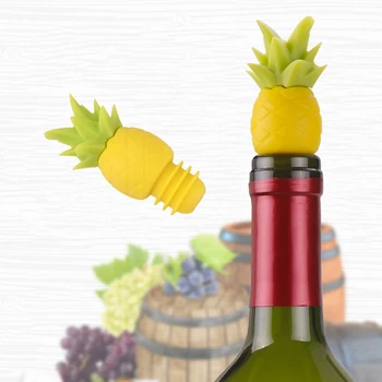 Raudonojo vyno butelio kamštis kūrybos patvarus namų virtuvės silikono kawaii animacinių filmų ananasų taurės atpažinimo apdailos rinkinys dovanų