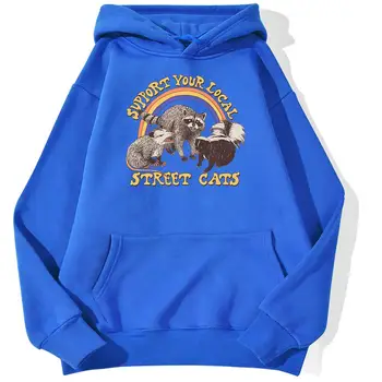 Remti Jūsų Vietos Gatvės Kačių Hoodies Moterų Sporto Atsitiktinis Streetwear Odos Draugiškas Cool Marškinėlius Prarasti Karšto Pardavimo Hoodie Moterų