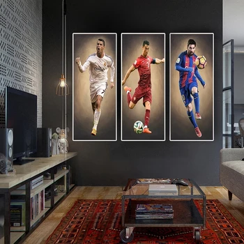 Retro futbolo žaidėjas žinomų žvaigždės Maradona Rio Messi meno plakatas įkvepiantį spaudinių, šiuolaikinio meno nuotraukas, namų puošybai