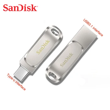 Sandisk SDDDC4 Tipas-C Ultra Dual OTG 64GB 32GB USB3.1 256 GB 128GB Pen Ratai Smartfon Pendrive Saugojimo Flash Drive