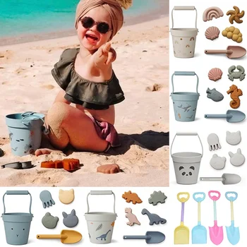 Silikono Paplūdimio Žaislų Rinkinys Smėlio Žaislai Vaikams Vasarą Kasti Smėlio Žaislai, Lauko Vaikų Vandeniu Žaidimą Žaisti Žaislas Smėlio dėžės Rinkinį