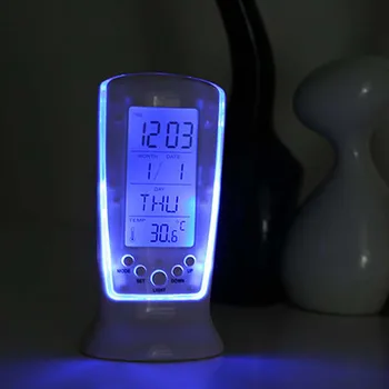 Skaitmeninis Kalendorius Temperatūros LED Skaitmeninis Laikrodis-Žadintuvas su Mėlyna Atgal šviesos Elektroninis Termometras, Kalendorius Led Laikrodis apdaila