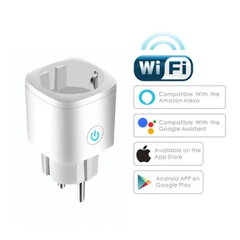 Smart Plug WiFi Lizdas ES 16A Galia Stebėti Laiko Funkcija Tuya SmartLife APP Kontrolės Darbai su Alexa 