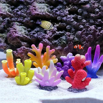Spalvinga Dervos Koralų Papuošalai Žuvų Akvariumas Apdailos Dirbtinį Koralų, Žuvų Bakas Dervos Rifas Roko Lanscaping Papuošalai
