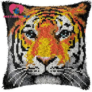 Spyna kablys rinkiniai kryželiu pagalvę siuvinėjimo katė kilimų padaryti patys siuvinėjimo pagalvę Foamiran amatų namų dekoro tigras