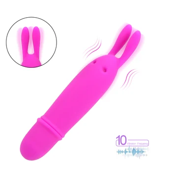 Stiprios vibracijos Rabbit Vibratorius, Sekso Žaislai Moterims, Silikono Klitorio Stimuliatorius 10 Greičio Spenelių Massager