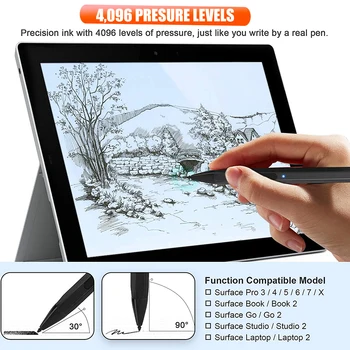 Stylus Pen Stylus Universalų Kompiuterį Kondensatorius Touch Rašikliai su Pakeitimo Plunksnų Patarimai, kaip Microsoft Surface Pro 