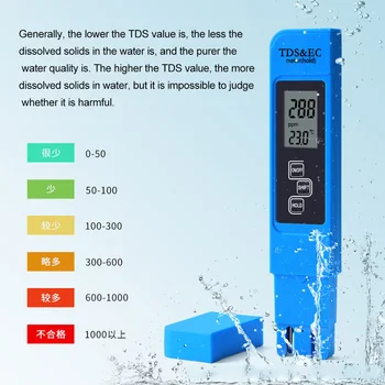 Temperatūra Saulės Šviesą Testeris 3 1. LCD Vandens Kokybės TDS/EB/Temperatūros Matuoklis Filtras Vandens Grynumas Testeris Pen