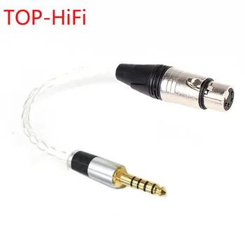 TOP-HiFi 7n-OCC Vieno Kristalų Sivler 4.4 mm, Subalansuotas Vyrų ir 4pin Subalansuota XLR Female Audio Adapteris Jungtis, Kabelis 10cm