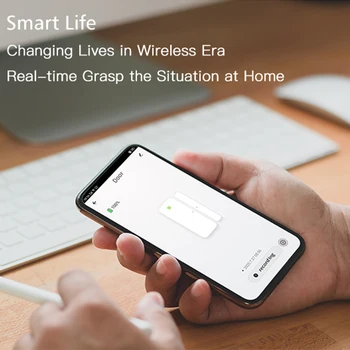Tuya Smart WiFi Durų Jutiklis Atidaryti / Uždaryti Detektoriai Wifi Namų Signalizacijos Suderinama su Alexa 