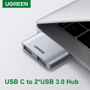 Ugreen USB C HUB C Tipo 3.1-USB 3.0 Dual Uostai Koncentratorius 5Gbps Greitį, Duomenų Perdavimo Splitter 