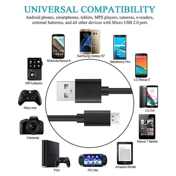 USB Greito Įkroviklio Kabelis, Mikro USB-C Tipo C Įkroviklio Laidą 5V 2A For Samsung Galaxy A51 A71 A50 A70 A5 A7 2017 Xiaomi Redmi 9AT 8A