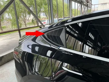 Už Tesla Model Y 2021 Automobilių Reikmenys Anglies pluošto stiliaus galinio lango C-skiltyje dekoratyvinės apdailos užrakto
