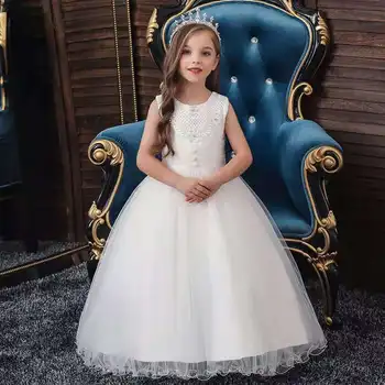 Vaikas Elegantiška Balta Rožinė Suknelė, Vestuvių Vakarą Šalies Vasarą aš