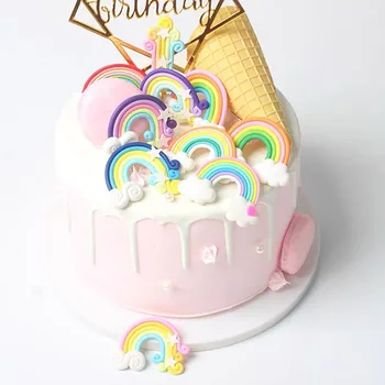 Vaivorykštė vienaragis tortas topper gimtadienio, vestuvių tortą logotipą, gimtadienis, vestuvės ir kūdikio dušas gimtadienio apdailos reikmenys