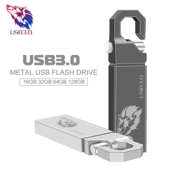 Vandens proofPen Ratai 3.0 metalo USB Flash Diskas 128GB 64GB 32GB didelės spartos 16GB 8GB 4GB atminties Flash USB3.0 Stick