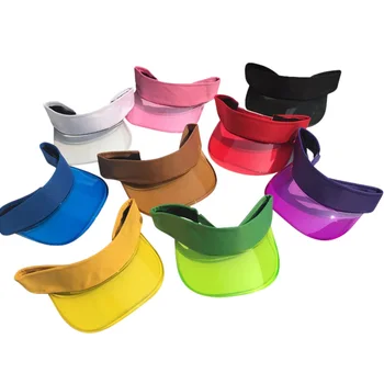 Vasarą Saulės Skydelis Skrybėlę Moterų Didelės Kraštų Plastikinės Kepurės Saldainiai Atsitiktinis Vėjo Kepurės Skaidrų UV Apsauga nuo Saulės Skrybėlės