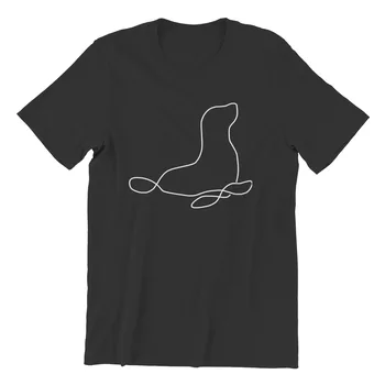 Vyriški T-shirt Viena Linija, Ruonių, Jūrų Liūtas jūrų vėplio Vandenyno Žinduolių Gyvūnų Mylėtojas Dovana Essentials Medvilnės Punk T-shirts 45947