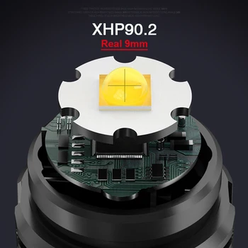 XHP90.2 profesija nardymo led žibintuvėlį, fakelą galingas 18650 įkrovimo blykstės šviesą, 4 režimai povandeninis 100M žvejybos vertus lempos