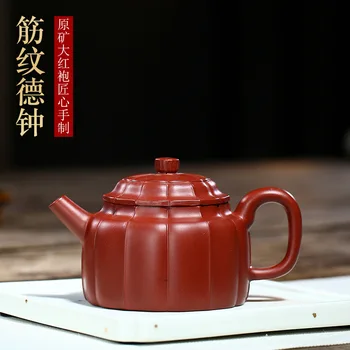 Yixing mano Dahongpao raudonos molio puodą garsaus rankų darbo Jinwen Dezhong arbatos ir arbatos rinkinys