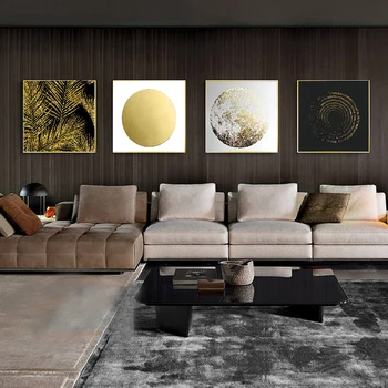Šiaurės abstrakčiai aukso prabangos Plakatas Drobė Meno Tapybos namų puošybai sienos meno RETRO spausdinimo kambarį namo apdailos dažai