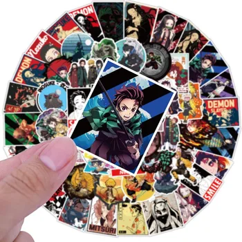 100vnt Anime Demon Slayer Kimetsu Nr. Yaiba Lipdukai Japonijos Anime Kolekcija Lipdukai, Nešiojamas Bagažo Scrapbooking Dienoraštis