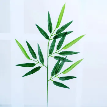 10vnt Dirbtinis Bambuko žali Lapai Netikrą Žalieji Augalai Imituojamas Bambuko Lapų Netikrą Filialų Namų Biuro Apdailos Reikmenys