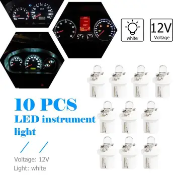 10vnt T5 B8.5D LED Automobilių Šviesos Auto prietaisų Skydelio Lemputės
