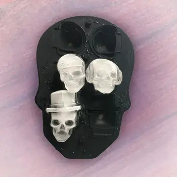 1pc 3D Kaukolė Silikono Formos Ledo Kubelių Maker 