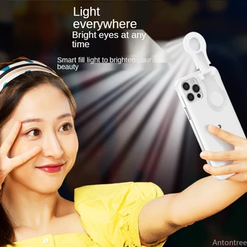 1pc Šviesos Selfie Atveju iPhone 12 11 Pro Max 12Pro X Xs Max Šviesos Ratas, Žiedas LED Lemputė Švyti Padengti, Atsižvelgiant Nuotrauka Rubisafe