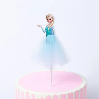 1Pcs/daug Disney Elsa Princesė šalies mergina faver Gimtadienio 13cm tortas Toppers Gimtadienio Tortas Priedai Tortas Topper Šaliai Dekoro